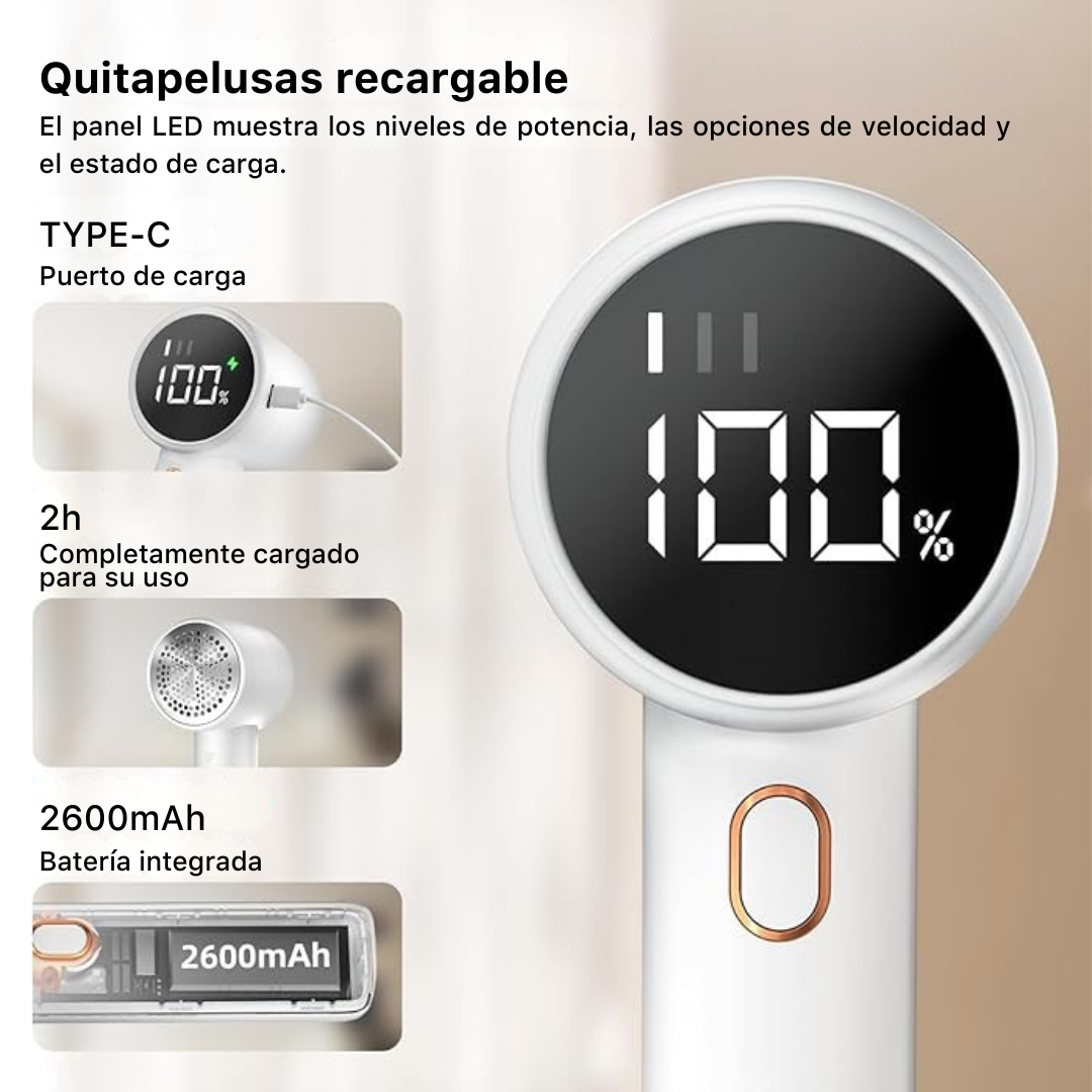 Eliminador de Pelusas Portátil Recargable